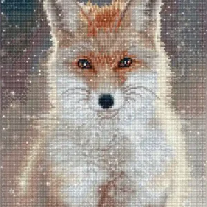 Marque DIAMOND DOTZ® Carré Renard sous les flocons de neige