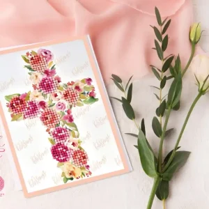 DIAMOND DOTZ® Carte de voeux Croix Fleurie Offre Limitée
