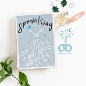 DIAMOND DOTZ® Carte de voeux Robe blanche Soldes