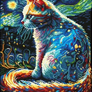 Prix Choc Kit DIAMOND DOTZ® Le chat à la nuit étoilée