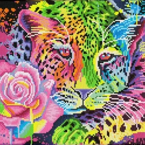Fait Main Kit DIAMOND DOTZ® Léopard arc-en-ciel fluorescent