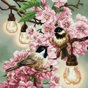 Certifié Kit DIAMOND DOTZ® Mésanges sur le cerisier en fleurs