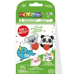 Kit DOTZIES® 3 Stickers Panda, Koala, Narval Soldes